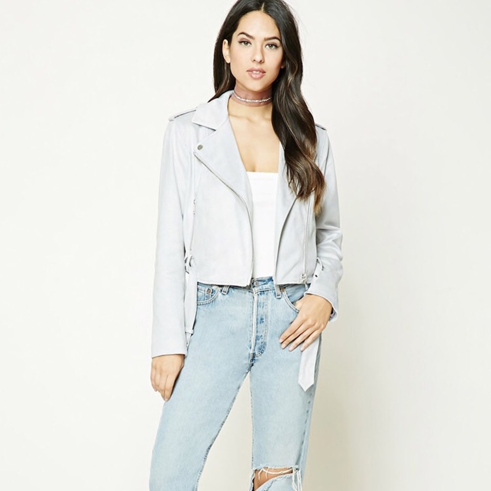 Faux Suede Moto Jacket